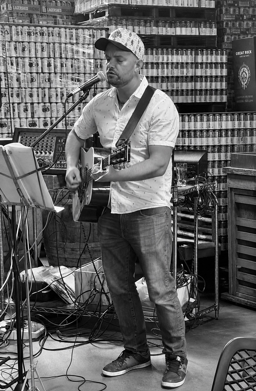 The Peaks guitarist performing